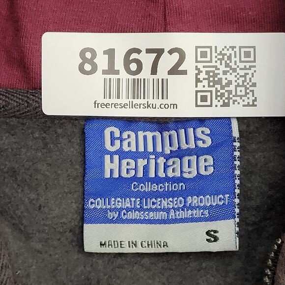 Virginia Tech Hokies Zip Hoodie Small 20x22 Baggy Black Gray - Picture 10 of 15